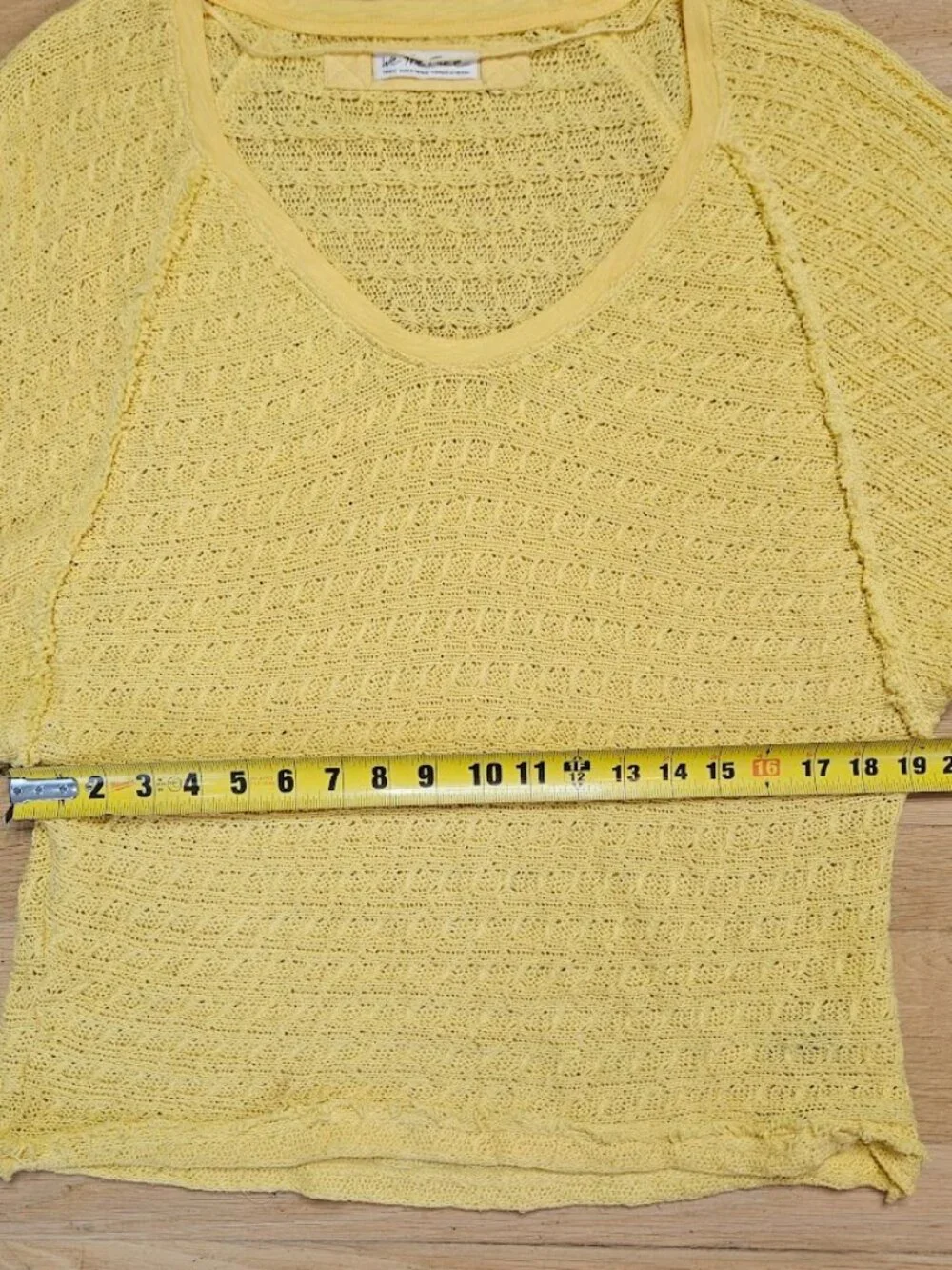 Free People Yellow Knit Sweater Cotton Dolman Sleeve Oversized We The Free Small